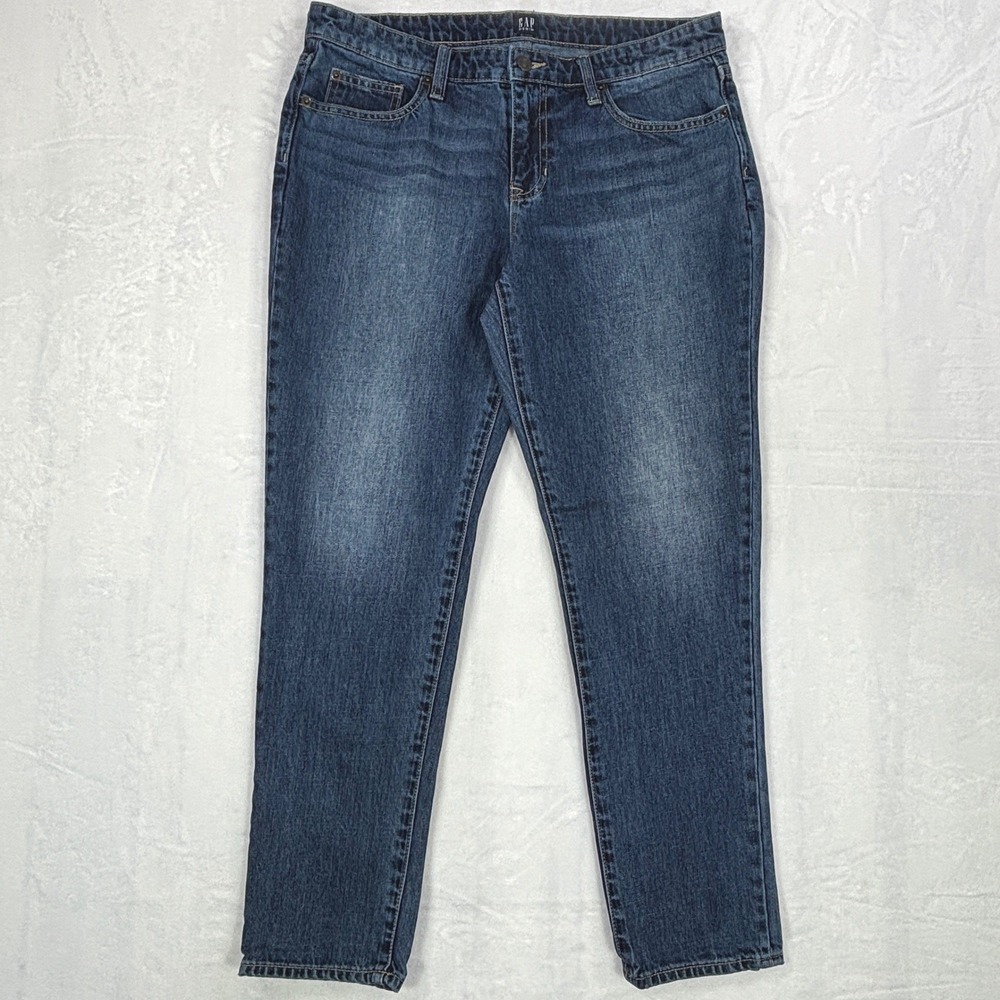 Gap Sexy Boyfriend Jeans 29R Womens Medium Wash Blue Straight Leg 100% Cotton